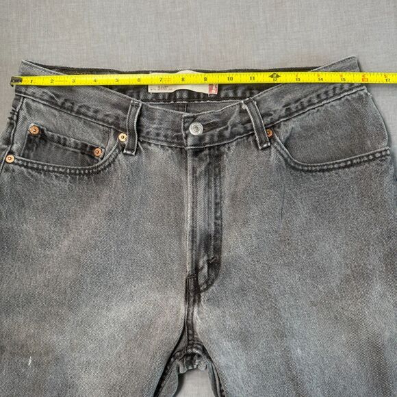 VTG Levis 505 Jeans Men 33x30 Black Marbled Regular Straight Leg Denim Y2K STAIN - Picture 9 of 13